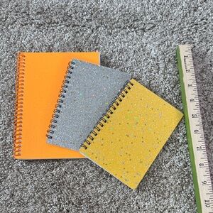 Spiral Glitter Notebooks - Orange, Silver, Yellow